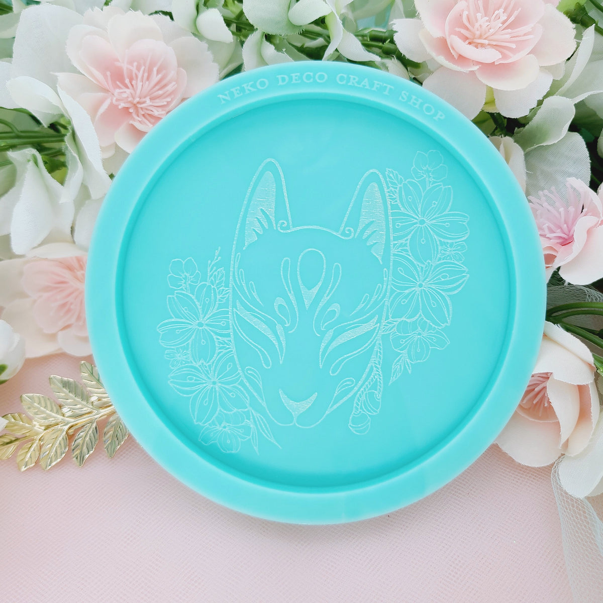 Sakura Kitsune Mask Circle Insert Silicone Mold – Neko Deco