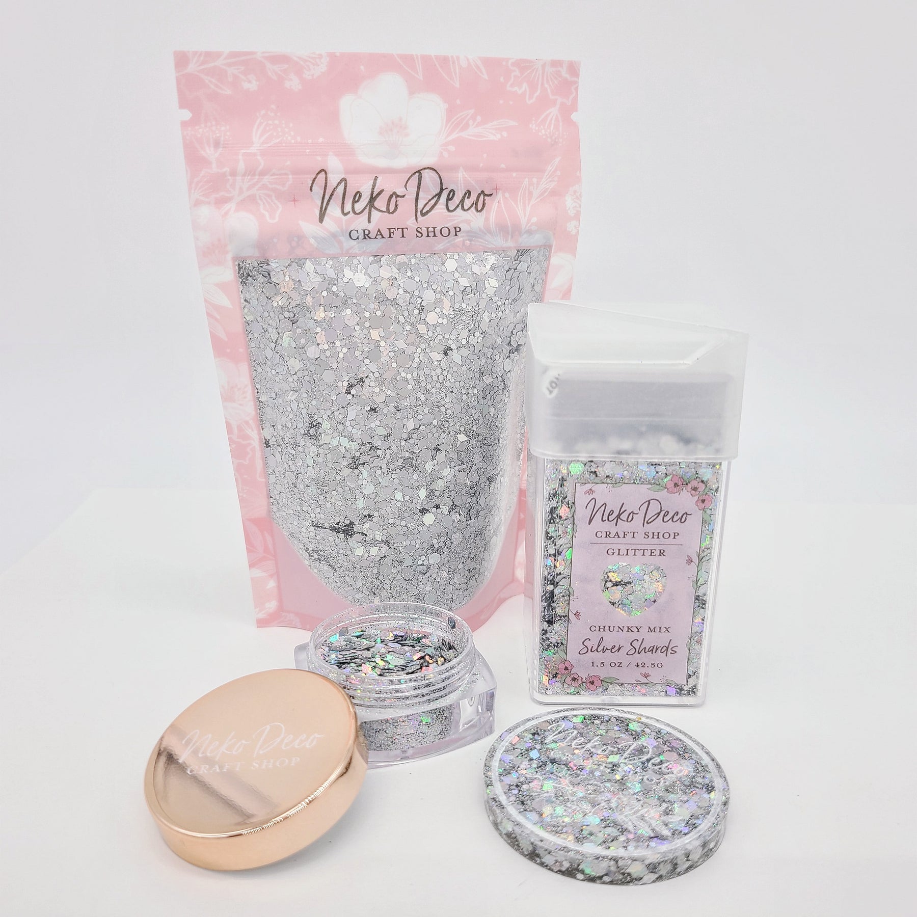 Silver Shards Holographic Chunky Mix Glitter – Neko Deco Craft Shop