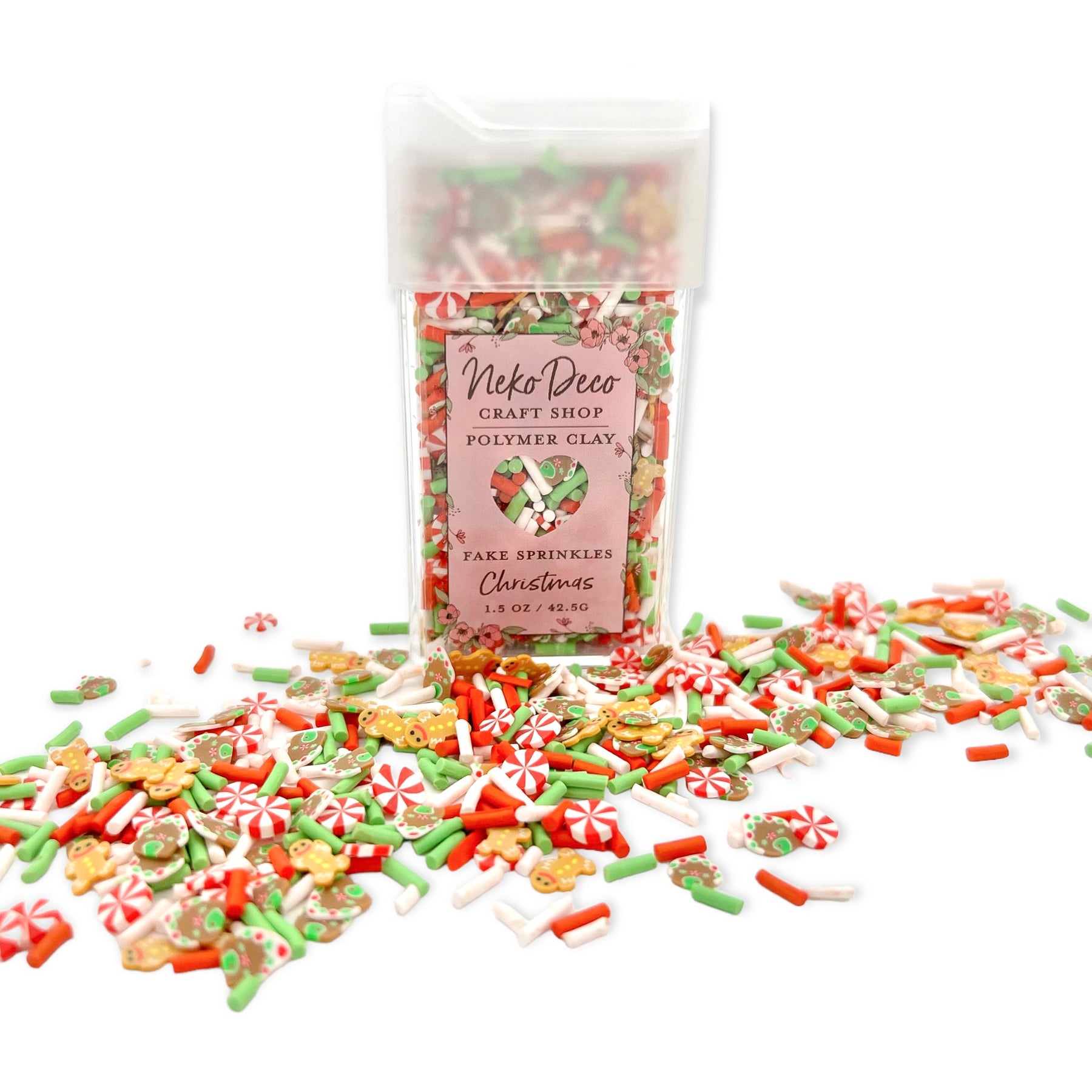 Pink Snowflake Sprinkles, Fake Sprinkles,sprinkles, Snowflake Sprinkles,  Polymer Sprinkles, Christmas Sprinkles, Sprinkles, Polymer Clay 